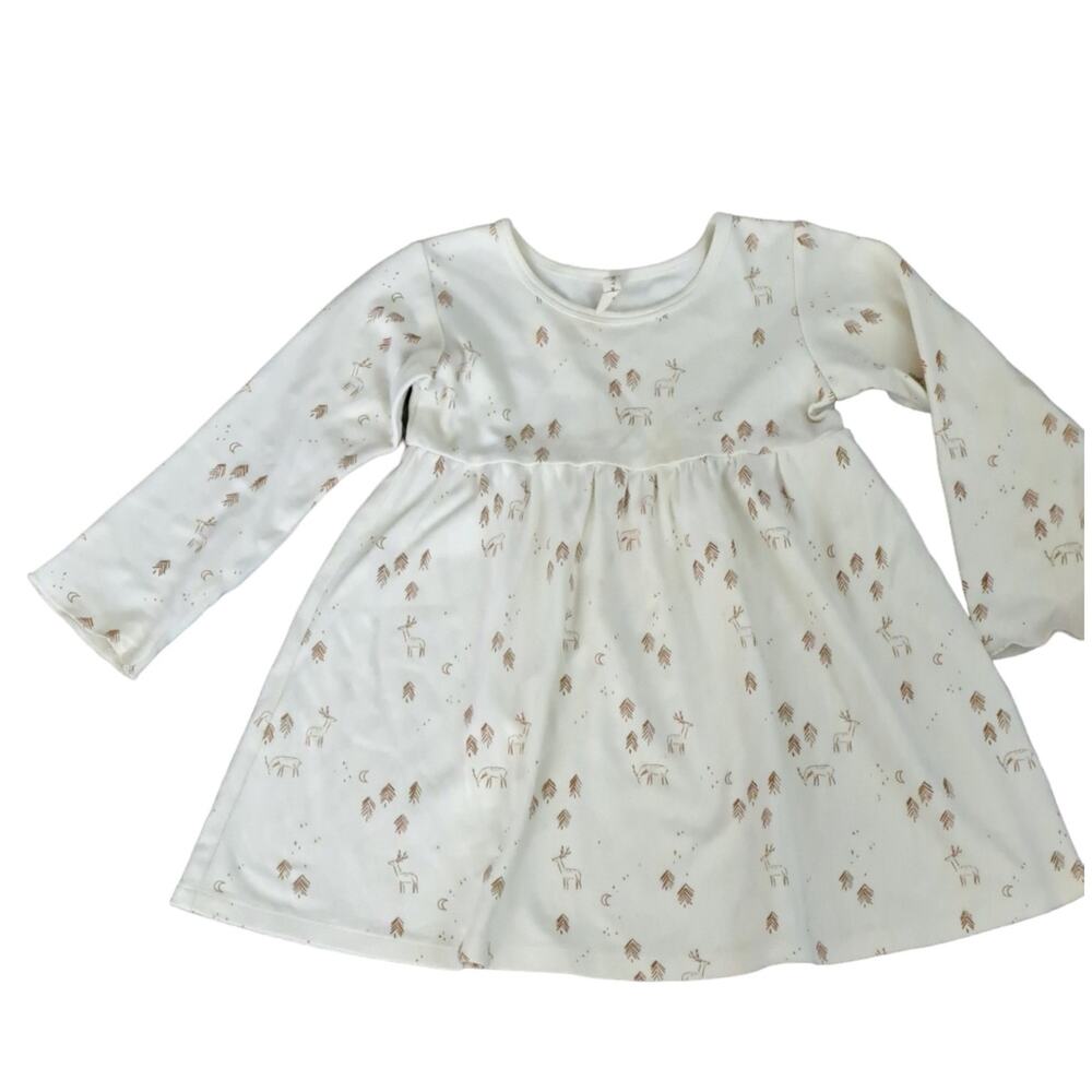 Quincy Mae Organic Long Sleeve Woodland Jersey Dress Size 3